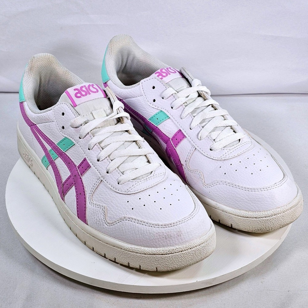 Asics Japan S White Purple Mint Green Leather Sneakers 1202A118 Womens 11